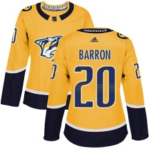 Women's Adidas Nashville Predators Justin Barron Gold Home Jersey - Authentic Women's Adidas Nashville Predators Justin Barron Gold Home Jersey - Authentic