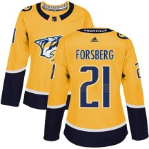 Women's Adidas Nashville Predators Peter Forsberg Gold Home Jersey - Authentic Women's Adidas Nashville Predators Peter Forsberg Gold Home Jersey - Authentic