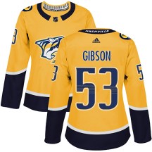 Women's Adidas Nashville Predators Andrew Gibson Gold Home Jersey - Authentic Women's Adidas Nashville Predators Andrew Gibson Gold Home Jersey - Authentic