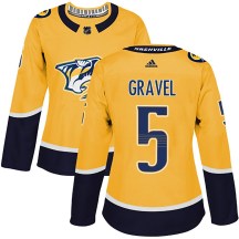 Women's Adidas Nashville Predators Kevin Gravel Gold Home Jersey - Authentic Women's Adidas Nashville Predators Kevin Gravel Gold Home Jersey - Authentic