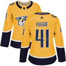 Women's Adidas Nashville Predators Nicolas Hague Gold Home Jersey - Authentic Women's Adidas Nashville Predators Nicolas Hague Gold Home Jersey - Authentic