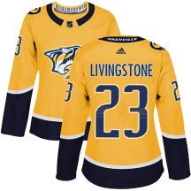 Women's Adidas Nashville Predators Jake Livingstone Gold Home Jersey - Authentic Women's Adidas Nashville Predators Jake Livingstone Gold Home Jersey - Authentic