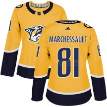 Women's Adidas Nashville Predators Jonathan Marchessault Gold Home Jersey - Authentic Women's Adidas Nashville Predators Jonathan Marchessault Gold Home Jersey - Authentic