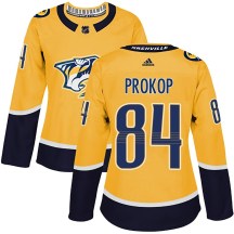 Women's Adidas Nashville Predators Luke Prokop Gold Home Jersey - Authentic Women's Adidas Nashville Predators Luke Prokop Gold Home Jersey - Authentic
