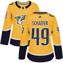 Women's Adidas Nashville Predators Reid Schaefer Gold Home Jersey - Authentic Women's Adidas Nashville Predators Reid Schaefer Gold Home Jersey - Authentic