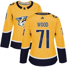 Women's Adidas Nashville Predators Matthew Wood Gold Home Jersey - Authentic Women's Adidas Nashville Predators Matthew Wood Gold Home Jersey - Authentic