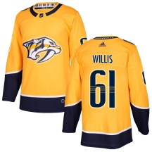 Youth Adidas Nashville Predators Joey Willis Gold Home Jersey - Authentic Youth Adidas Nashville Predators Joey Willis Gold Home Jersey - Authentic