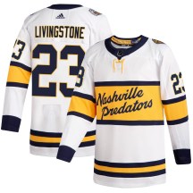 Men's Adidas Nashville Predators Jake Livingstone White 2020 Winter Classic Player Jersey - Authentic Men's Adidas Nashville Predators Jake Livingstone White 2020 Winter Classic Player Jersey - Authentic