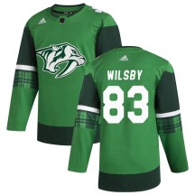 Men's Adidas Nashville Predators Adam Wilsby Green 2020 St. Patrick's Day Jersey - Authentic Men's Adidas Nashville Predators Adam Wilsby Green 2020 St. Patrick's Day Jersey - Authentic