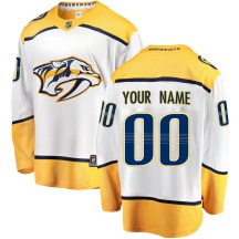 Men's Fanatics Branded Nashville Predators Custom White Custom Away Jersey - Breakaway Men's Fanatics Branded Nashville Predators Custom White Custom Away Jersey - Breakaway