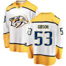 Men's Fanatics Branded Nashville Predators Andrew Gibson White Away Jersey - Breakaway Men's Fanatics Branded Nashville Predators Andrew Gibson White Away Jersey - Breakaway