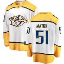Men's Fanatics Branded Nashville Predators Jack Matier White Away Jersey - Breakaway Men's Fanatics Branded Nashville Predators Jack Matier White Away Jersey - Breakaway