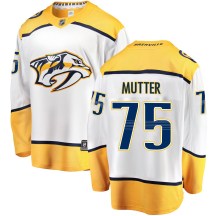 Men's Fanatics Branded Nashville Predators Navrin Mutter White Away Jersey - Breakaway Men's Fanatics Branded Nashville Predators Navrin Mutter White Away Jersey - Breakaway