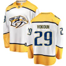 Men's Fanatics Branded Nashville Predators Tomas Vokoun White Away Jersey - Breakaway Men's Fanatics Branded Nashville Predators Tomas Vokoun White Away Jersey - Breakaway