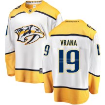 Men's Fanatics Branded Nashville Predators Jakub Vrana White Away Jersey - Breakaway Men's Fanatics Branded Nashville Predators Jakub Vrana White Away Jersey - Breakaway