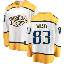 Men's Fanatics Branded Nashville Predators Adam Wilsby White Away Jersey - Breakaway Men's Fanatics Branded Nashville Predators Adam Wilsby White Away Jersey - Breakaway