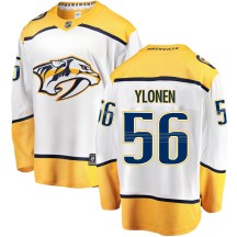 Men's Fanatics Branded Nashville Predators Jesse Ylonen White Away Jersey - Breakaway Men's Fanatics Branded Nashville Predators Jesse Ylonen White Away Jersey - Breakaway