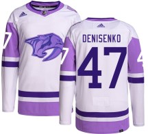 Men's Adidas Nashville Predators Grigori Denisenko Hockey Fights Cancer Jersey - Authentic Men's Adidas Nashville Predators Grigori Denisenko Hockey Fights Cancer Jersey - Authentic