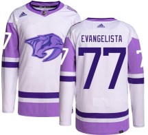 Men's Adidas Nashville Predators Luke Evangelista Hockey Fights Cancer Jersey - Authentic Men's Adidas Nashville Predators Luke Evangelista Hockey Fights Cancer Jersey - Authentic