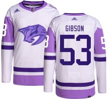 Men's Adidas Nashville Predators Andrew Gibson Hockey Fights Cancer Jersey - Authentic Men's Adidas Nashville Predators Andrew Gibson Hockey Fights Cancer Jersey - Authentic