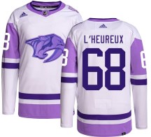 Men's Adidas Nashville Predators Zachary L'Heureux Hockey Fights Cancer Jersey - Authentic Men's Adidas Nashville Predators Zachary L'Heureux Hockey Fights Cancer Jersey - Authentic