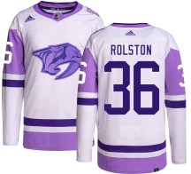 Men's Adidas Nashville Predators Ryder Rolston Hockey Fights Cancer Jersey - Authentic Men's Adidas Nashville Predators Ryder Rolston Hockey Fights Cancer Jersey - Authentic