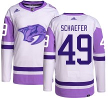 Men's Adidas Nashville Predators Reid Schaefer Hockey Fights Cancer Jersey - Authentic Men's Adidas Nashville Predators Reid Schaefer Hockey Fights Cancer Jersey - Authentic