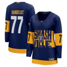 Women's Fanatics Branded Nashville Predators Luke Evangelista Navy 2022 Stadium Series Jersey - Breakaway Women's Fanatics Branded Nashville Predators Luke Evangelista Navy 2022 Stadium Series Jersey - Breakaway