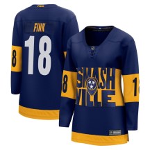 Women's Fanatics Branded Nashville Predators Aiden Fink Navy 2022 Stadium Series Jersey - Breakaway Women's Fanatics Branded Nashville Predators Aiden Fink Navy 2022 Stadium Series Jersey - Breakaway