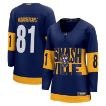 Women's Fanatics Branded Nashville Predators Jonathan Marchessault Navy 2022 Stadium Series Jersey - Breakaway Women's Fanatics Branded Nashville Predators Jonathan Marchessault Navy 2022 Stadium Series Jersey - Breakaway