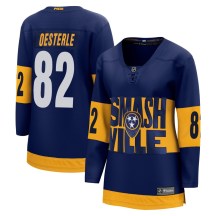 Women's Fanatics Branded Nashville Predators Jordan Oesterle Navy 2022 Stadium Series Jersey - Breakaway Women's Fanatics Branded Nashville Predators Jordan Oesterle Navy 2022 Stadium Series Jersey - Breakaway