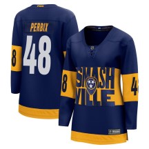 Women's Fanatics Branded Nashville Predators Nick Perbix Navy 2022 Stadium Series Jersey - Breakaway Women's Fanatics Branded Nashville Predators Nick Perbix Navy 2022 Stadium Series Jersey - Breakaway