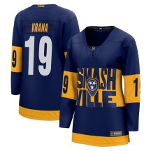 Women's Fanatics Branded Nashville Predators Jakub Vrana Navy 2022 Stadium Series Jersey - Breakaway Women's Fanatics Branded Nashville Predators Jakub Vrana Navy 2022 Stadium Series Jersey - Breakaway
