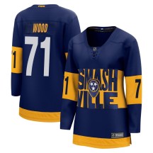 Women's Fanatics Branded Nashville Predators Matthew Wood Navy 2022 Stadium Series Jersey - Breakaway Women's Fanatics Branded Nashville Predators Matthew Wood Navy 2022 Stadium Series Jersey - Breakaway