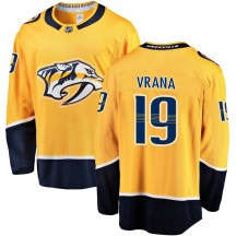 Men's Fanatics Branded Nashville Predators Jakub Vrana Gold Home Jersey - Breakaway Men's Fanatics Branded Nashville Predators Jakub Vrana Gold Home Jersey - Breakaway