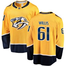 Men's Fanatics Branded Nashville Predators Joey Willis Gold Home Jersey - Breakaway Men's Fanatics Branded Nashville Predators Joey Willis Gold Home Jersey - Breakaway
