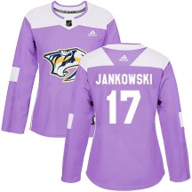Women's Adidas Nashville Predators Mark Jankowski Purple Fights Cancer Practice Jersey - Authentic