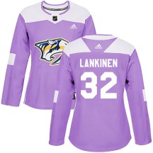 Women's Adidas Nashville Predators Kevin Lankinen Purple Fights Cancer Practice Jersey - Authentic