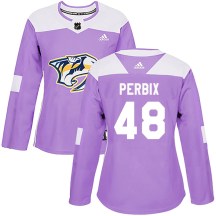 Women's Adidas Nashville Predators Nick Perbix Purple Fights Cancer Practice Jersey - Authentic Women's Adidas Nashville Predators Nick Perbix Purple Fights Cancer Practice Jersey - Authentic