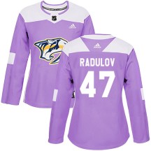 Women's Adidas Nashville Predators Alexander Radulov Purple Fights Cancer Practice Jersey - Authentic Women's Adidas Nashville Predators Alexander Radulov Purple Fights Cancer Practice Jersey - Authentic