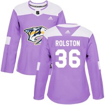 Women's Adidas Nashville Predators Ryder Rolston Purple Fights Cancer Practice Jersey - Authentic Women's Adidas Nashville Predators Ryder Rolston Purple Fights Cancer Practice Jersey - Authentic