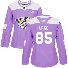 Women's Adidas Nashville Predators Ryan Ufko Purple Fights Cancer Practice Jersey - Authentic Women's Adidas Nashville Predators Ryan Ufko Purple Fights Cancer Practice Jersey - Authentic