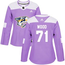 Women's Adidas Nashville Predators Matthew Wood Purple Fights Cancer Practice Jersey - Authentic Women's Adidas Nashville Predators Matthew Wood Purple Fights Cancer Practice Jersey - Authentic