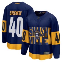Men's Fanatics Branded Nashville Predators Fedor Svechkov Navy 2022 Stadium Series Jersey - Breakaway Men's Fanatics Branded Nashville Predators Fedor Svechkov Navy 2022 Stadium Series Jersey - Breakaway