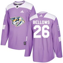 Men's Adidas Nashville Predators Kieffer Bellows Purple Fights Cancer Practice Jersey - Authentic Men's Adidas Nashville Predators Kieffer Bellows Purple Fights Cancer Practice Jersey - Authentic