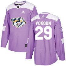 Men's Adidas Nashville Predators Tomas Vokoun Purple Fights Cancer Practice Jersey - Authentic Men's Adidas Nashville Predators Tomas Vokoun Purple Fights Cancer Practice Jersey - Authentic
