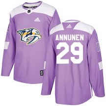 Youth Adidas Nashville Predators Justus Annunen Purple Fights Cancer Practice Jersey - Authentic Youth Adidas Nashville Predators Justus Annunen Purple Fights Cancer Practice Jersey - Authentic