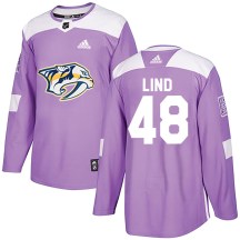 Youth Adidas Nashville Predators Kalan Lind Purple Fights Cancer Practice Jersey - Authentic Youth Adidas Nashville Predators Kalan Lind Purple Fights Cancer Practice Jersey - Authentic