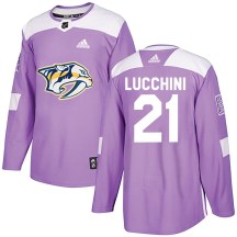 Youth Adidas Nashville Predators Jake Lucchini Purple Fights Cancer Practice Jersey - Authentic Youth Adidas Nashville Predators Jake Lucchini Purple Fights Cancer Practice Jersey - Authentic