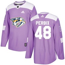 Youth Adidas Nashville Predators Nick Perbix Purple Fights Cancer Practice Jersey - Authentic Youth Adidas Nashville Predators Nick Perbix Purple Fights Cancer Practice Jersey - Authentic